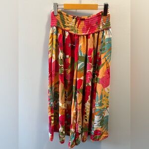 True Destinations Resortwear Flare Pants Beach Coverup Size M Floral Tropical